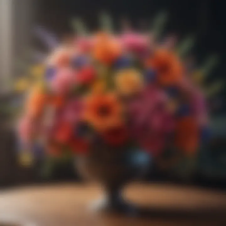 Colorful bouquet of flowers symbolizing love and affection