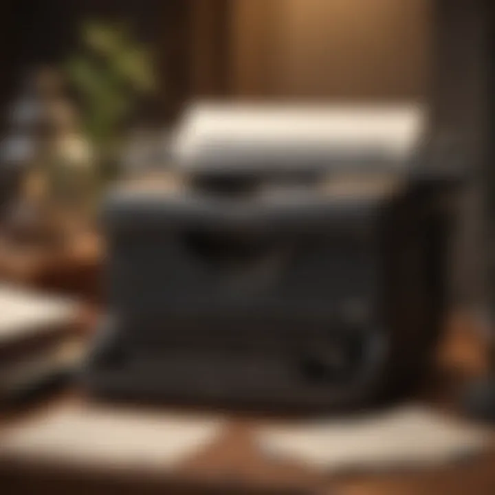Vintage typewriter with a romantic love letter being typed