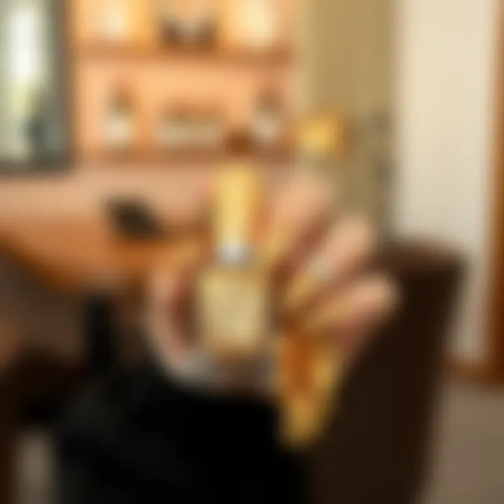 Elegant manicure featuring Sally Hansen Gold Glitter Nail Polish in a stylish setting