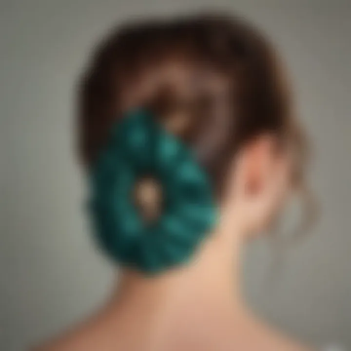 Luxurious Satin Scrunchie in Deep Emerald