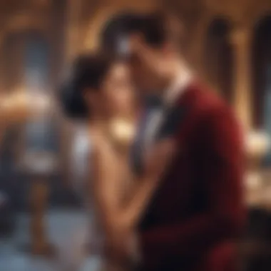 Sophisticated Couple Embracing in Exclusive Setting Elegant Couple Embracing in a Luxurious Setting