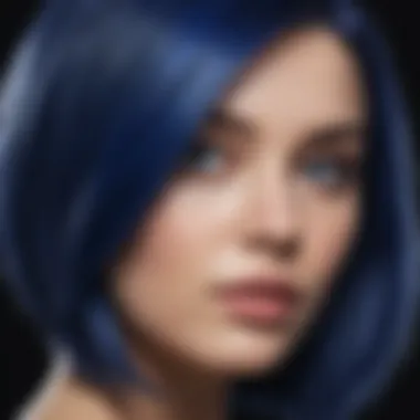 Abstract artistic representation of vibrant cobalt blue hair dye