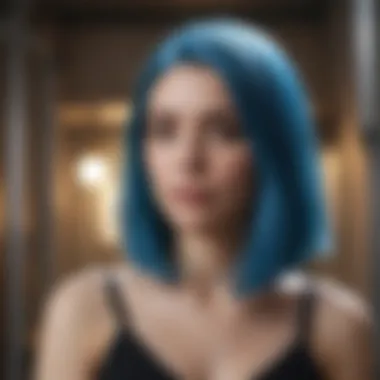 Trendy Blue Hair Transformation Blue hair color transformation on a stylish and trendy individual