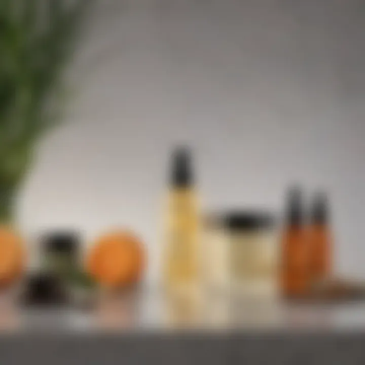 A serene skincare routine environment, featuring African Botanics products elegantly displayed.