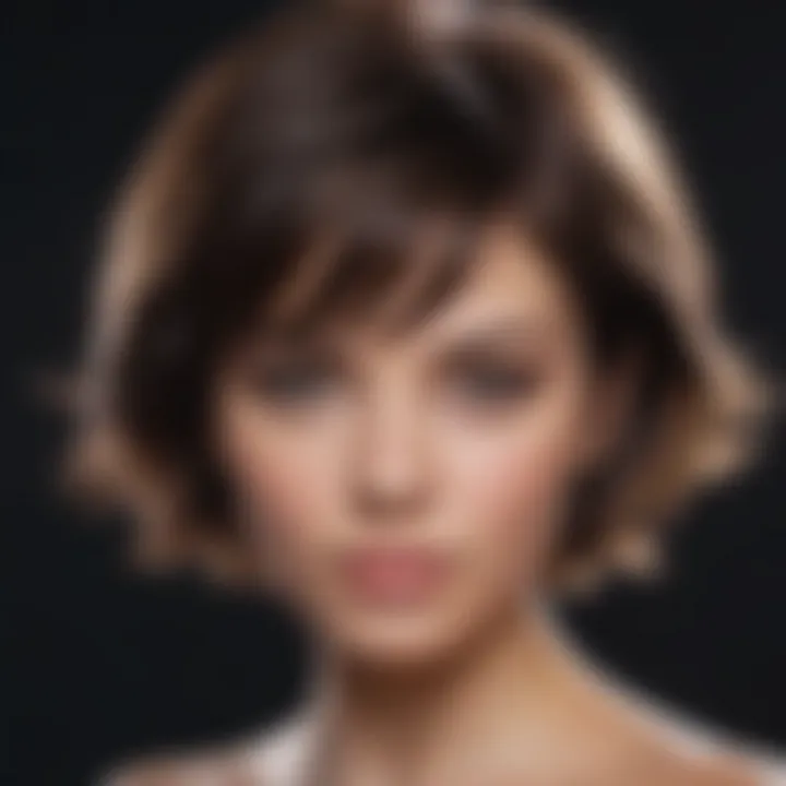 Short hair styled with volume using a volumizer brush