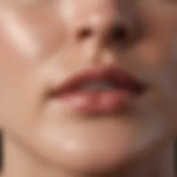 A close-up view of a luxurious skin tightening cream texture