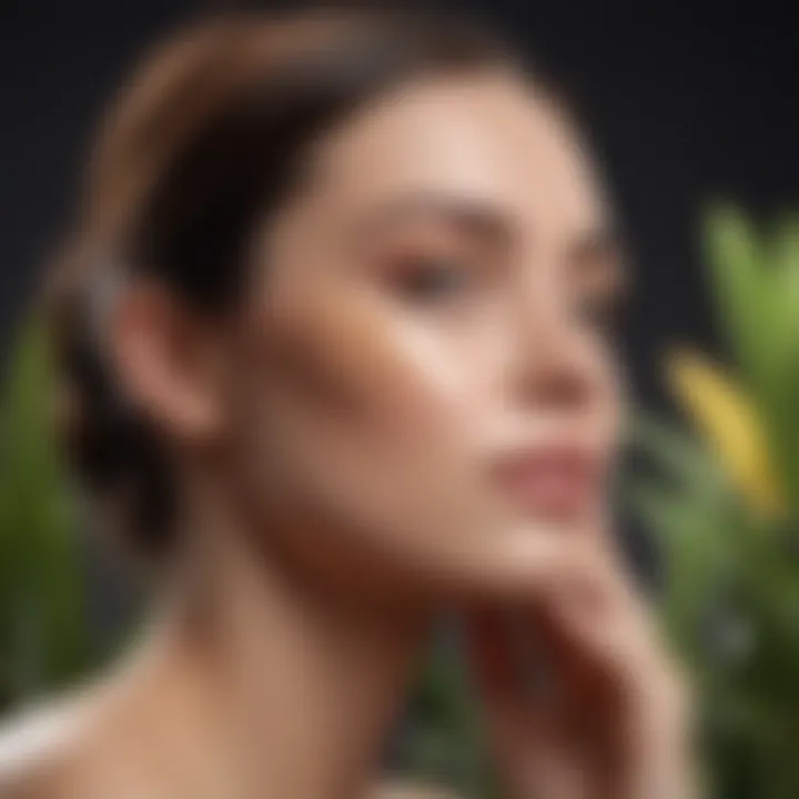 An artistic representation of the formulation process for skincare products, emphasizing natural ingredients.