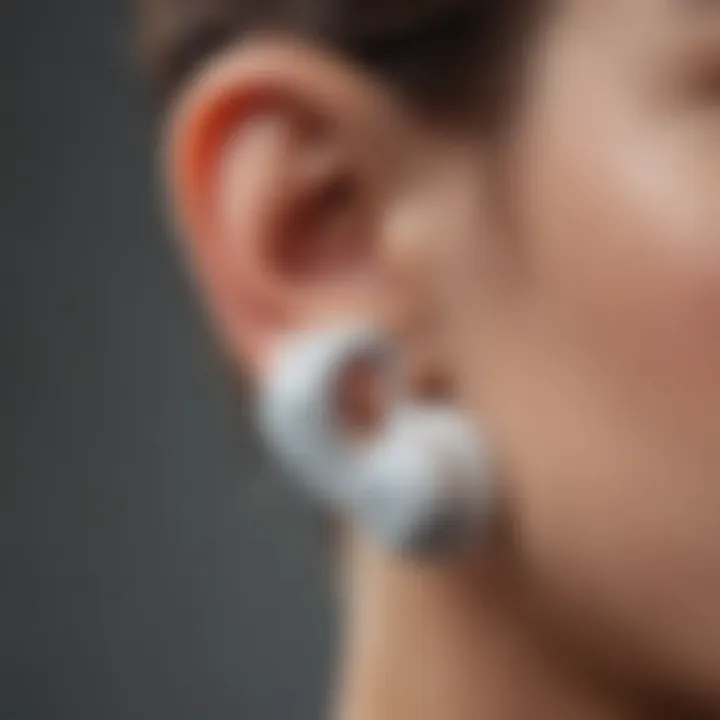 Sleek modern design of ear buds