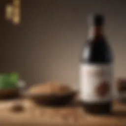 Soy sauce bottle with ingredients