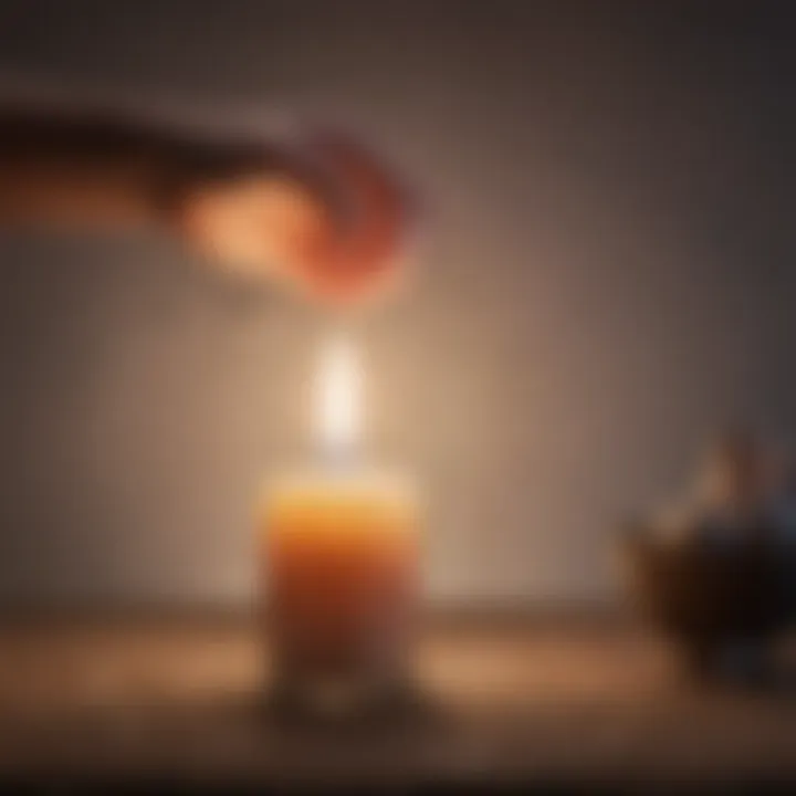 A lit candle representing hope