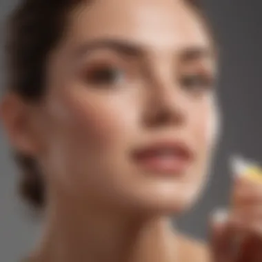 A close-up of a person applying sunscreen to their skin, showcasing skin care.