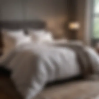Chic Bedroom Decor: Duvet and Comforter Combination Stylish bedroom interior with layered duvet and comforter