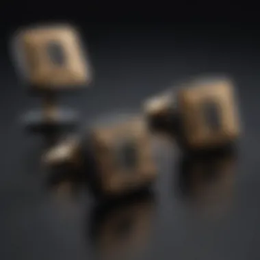 Chic Cufflink Set Stylish cufflinks in black and gold tones