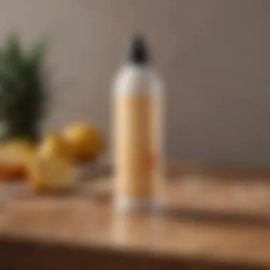 Understanding Ingredients in Sunscreen Sprays Ingredients list from a popular sunscreen spray displayed on a wooden table