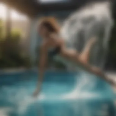 Graceful Dive into the Pool Swimmer diving into pool