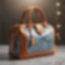 A stylish shorty love bag on a marble background