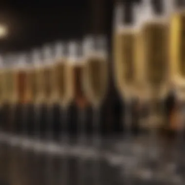 Quality Champagne Selection Selection of various high-quality champagnes displayed elegantly