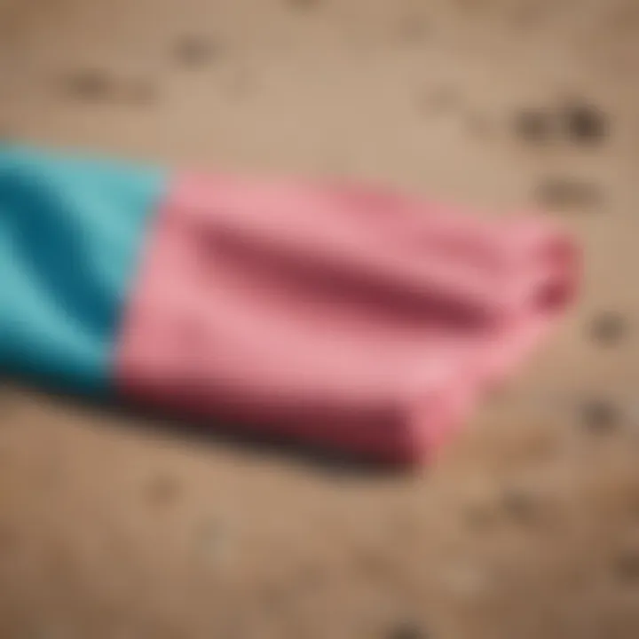 Compact beach blanket neatly folded