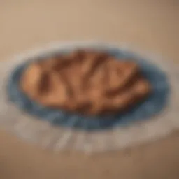 Luxurious beach blanket spread on sand