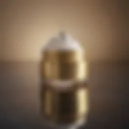 Luxurious eye cream jar with a golden lid