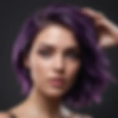 Person demonstrating the application of purple shampoo