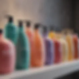 Elegant display of various hair treatment shampoos