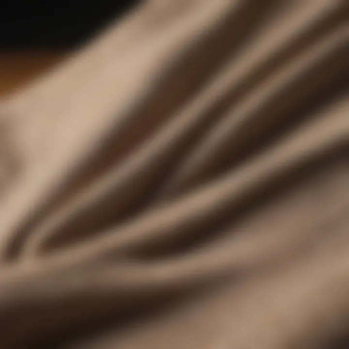 Close-up of the rich texture of linen fabric