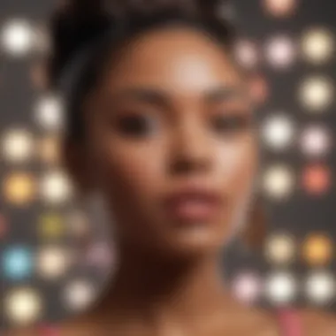 Beauty Revolution: Trends Shaped by Influencers A vibrant beauty product display inspired by black female influencers.