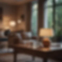 A cozy living room illuminated by touch lamps