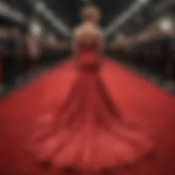 A stunning red carpet gown worn by a celebrity
