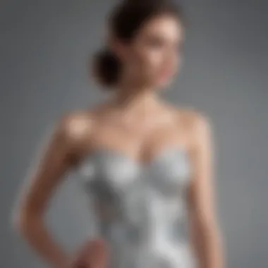 Elegant strapless dress with clear straps showcasing a modern design