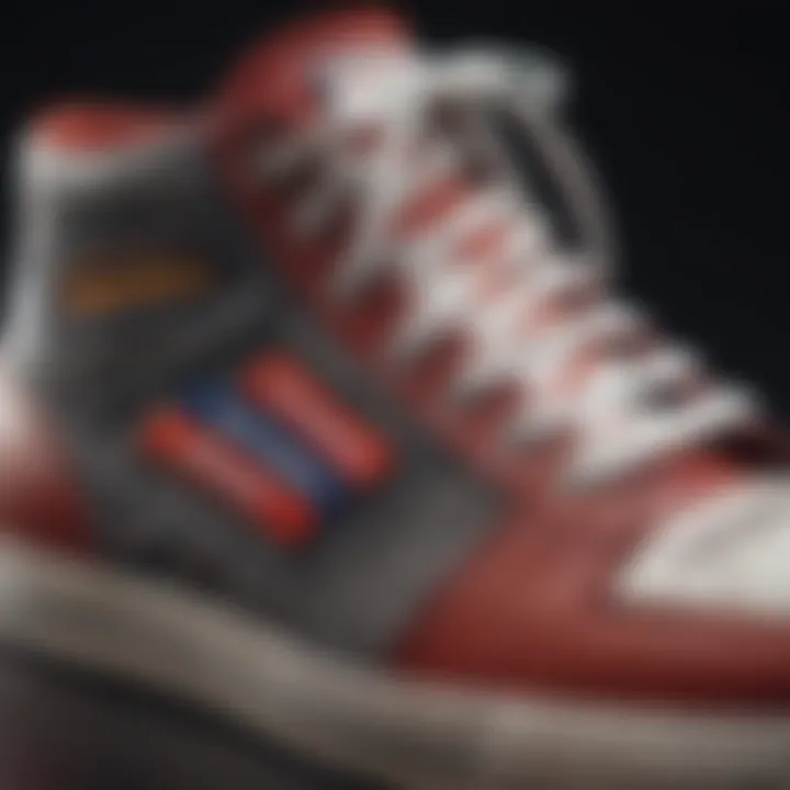 Close-up of a sneaker with an iron-on patch applied