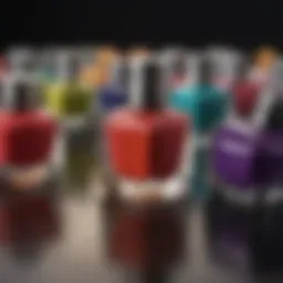 A vibrant display of nail polish colors reflecting seasonal trends.