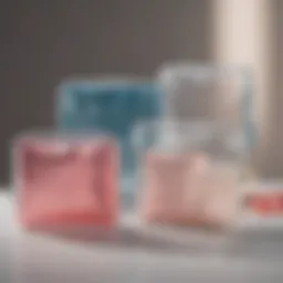 Elegant arrangement of various clear cosmetic bags showcasing different styles and sizes