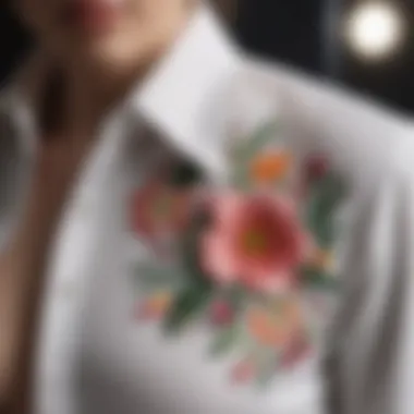 Floral Embellishment Creative shirt design with floral embroidery