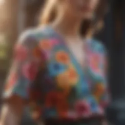 Lightweight summer top in vibrant floral print