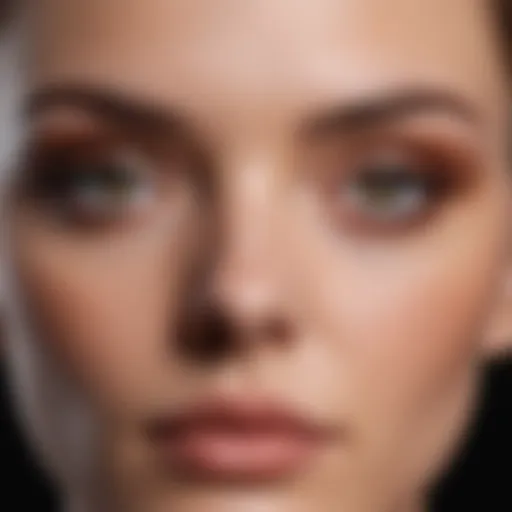 Close-up of expertly faded eyebrows showcasing a gradient effect.