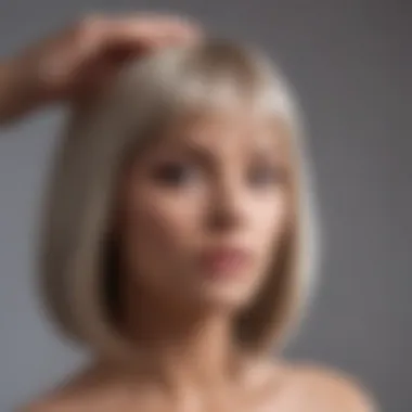 A stylist applying a frontal wig on a client with precision