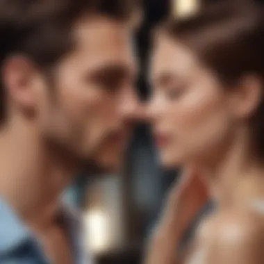 Intimate Connection in Romance A couple sharing an intimate moment, illustrating romantic connection