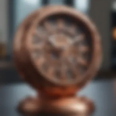 Intricately Designed Copper Table Clock Unique Copper Table Clock with Intricate Design