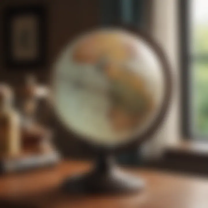 Vintage-inspired globe for home decor
