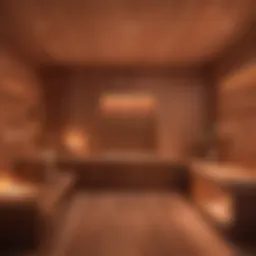 A tranquil infrared sauna interior with soft lighting and wooden elements.