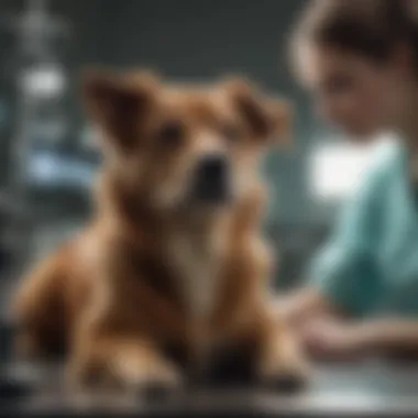 Veterinarian performing surgery on a dog