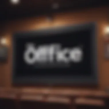 Illustration of 'The Office' logo on a theater screen