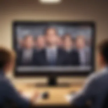 Illustration of TV screen with 'The Office' characters