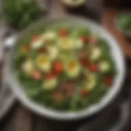 Healthy salad with mixed greens and avocado