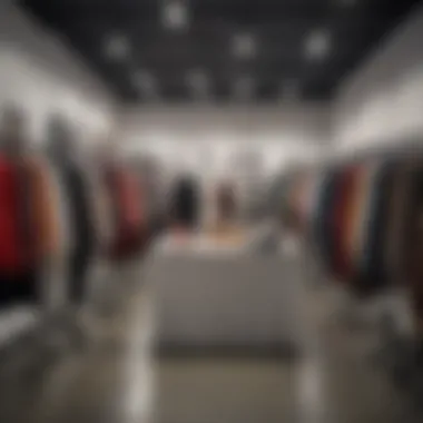 Exciting Pop-Up Clothing Sale A lively pop-up event featuring a display of unique clothing items for sale