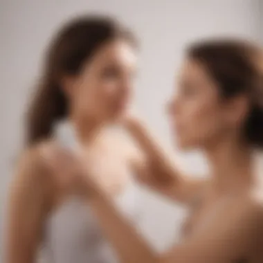 Woman applying natural underarm deodorant stick