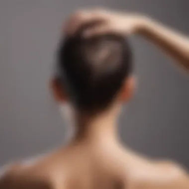 Woman practicing scalp massage for hair growth